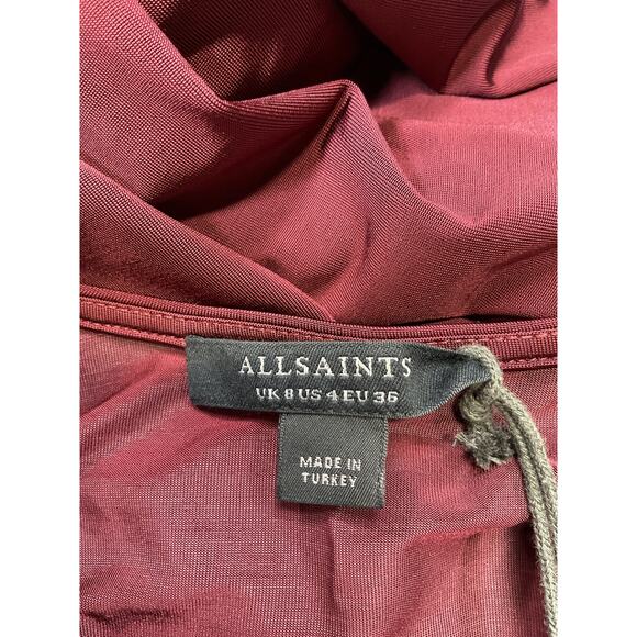 Allsaints 'Katlyn' Red Viscose Maxi Dress Size 4 - Picture 4 of 5
